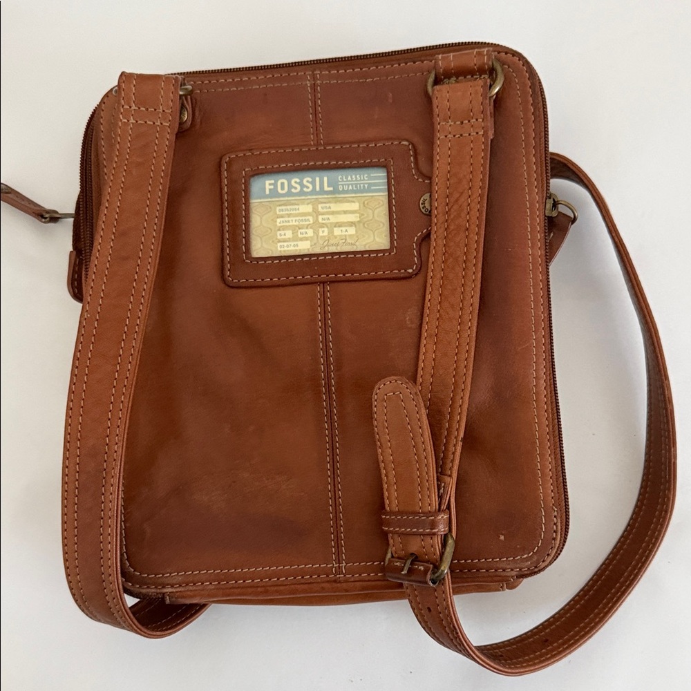 Fossil, vintage Brown Leather Crossbody Bag - Picture 6 of 10